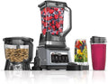 Ninja BN801 Professional Plus Kitchen System 1400 WP 5 Functions for Smoothies Chopping Dough &amp More with Auto IQ 72-oz.* Blender Pitcher 64-oz. Processor Bowl (2) 24-oz. To-Go Cups Grey