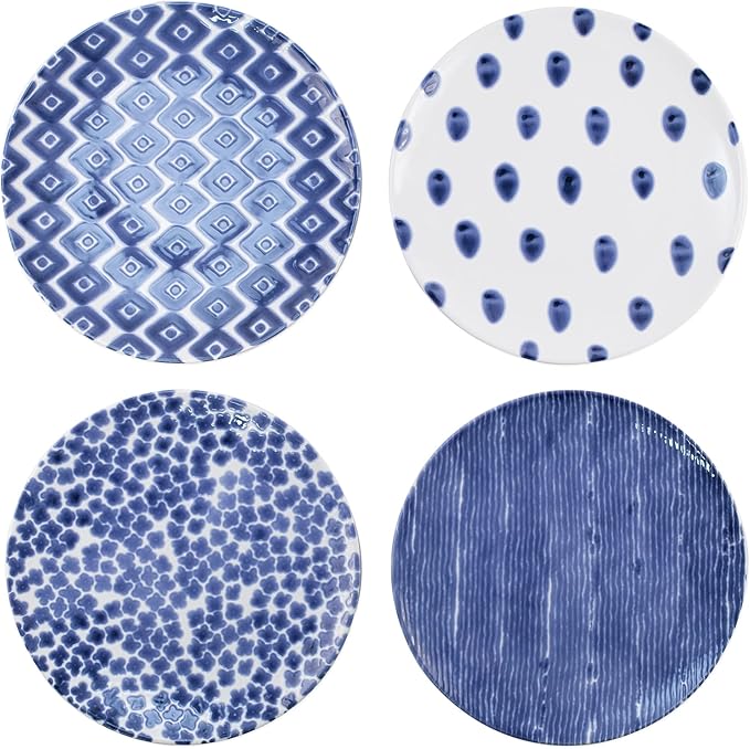 VIETRI Viva Santorini Collection Italian Dinnerware Sets (Dinner Plates Set of 4)