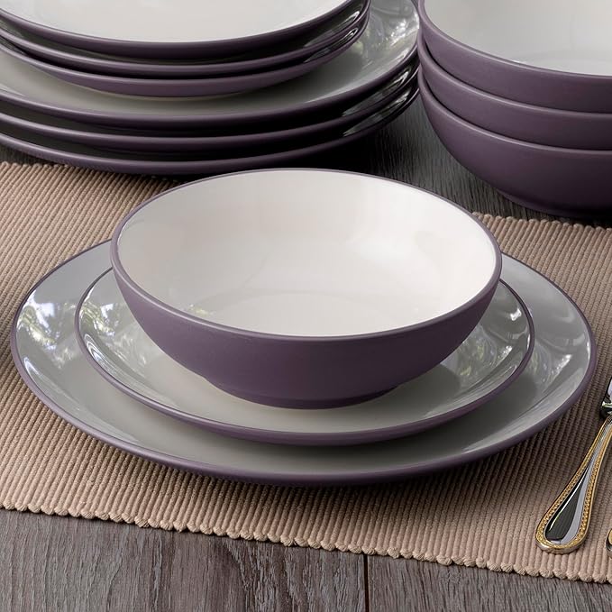 Noritake Colorwave Plum 16-Piece Coupe Dinnerware Set Service For 4