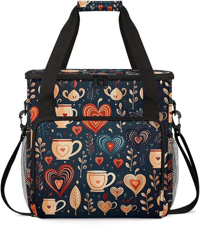 Coffee Maker Travel Bag Compatible with Keurig K-Mini or K-Mini Plus Single Serve Coffee Brewer Carrying Case with Multiple Pockets for K-Cup Pods Storage Bag With Shoulder Strap(Bag Only)