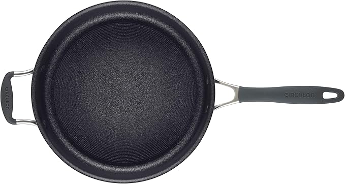 Circulon A1 Series with ScratchDefense Technology Nonstick Induction Sauté Pan with Helper Handle and Lid 5 Quart Graphite