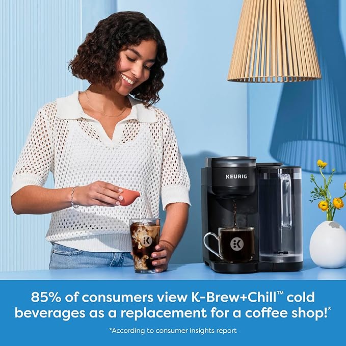Keurig K-Brew+Chill Iced or Hot Single-Serve K-Cup Coffee Maker with MultiStream and QuickChill Technology 70oz. Removable Reservoir