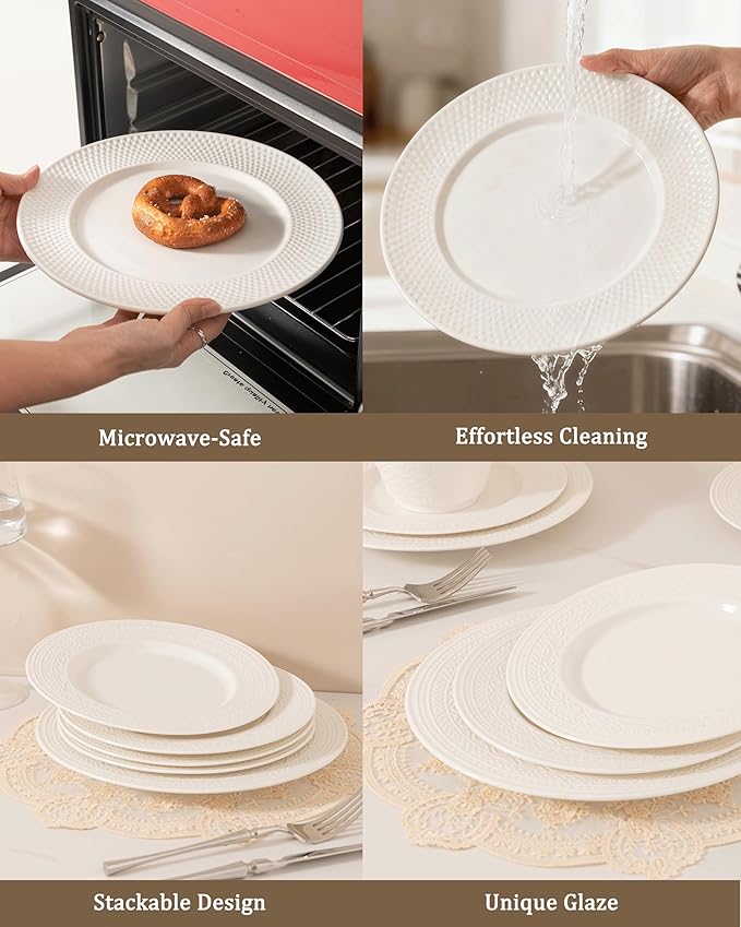 Dinnerware sets plates and bowls sets modern platesCeramic Dinnerware Sets12 Pieces Porcelain Lightweight PlatesScratch Resistant Dish Set (style - 11 4 - Set (12pcs))