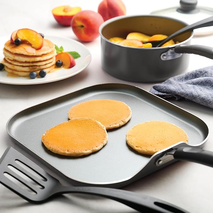 18-Piece Non-Stick Cookware Set Steel Gray Multiple Pots &amp Utensils Included Universal Stove Compatibility Dishwasher Safe