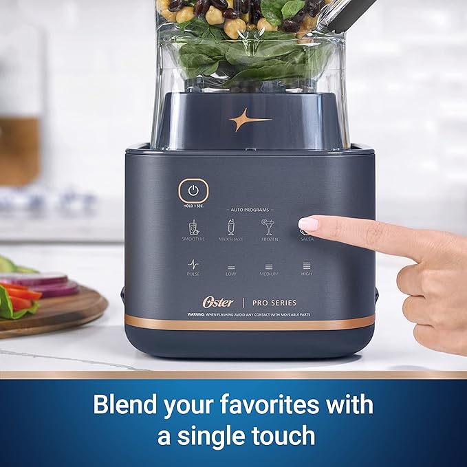 Oster Pro Series Blender with XL 9-Cup Tritan Jar and Tamper Tool Dark Blue