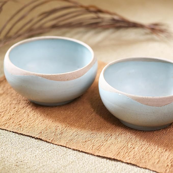 NOVICA Blue Ceramic Bowls Dinnerware Set From Indonesia 'Blue Bounty'