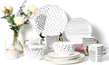 Plates and Bowls Sets for 4 16 piece Dinnerware Set Ceramic Plates and Bowls Set Round Dinner Set with Mugs Dishwasher Microwave Safe Dishware Sets Bone China Dinnerware Sets by KOKEN