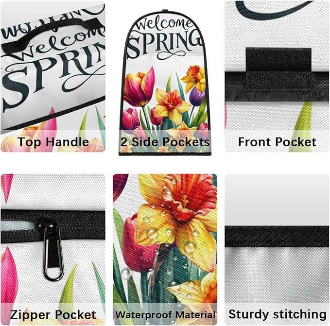 cfpolar Kitchen Aid Mixer Cover Compatible with 6-8 Quarts Spring Yellow Flowers Stand Mixer Cover Kitchen Aid Mixers Accessories Appliance Organizer Bag Dust Covers with Zipper Pocket