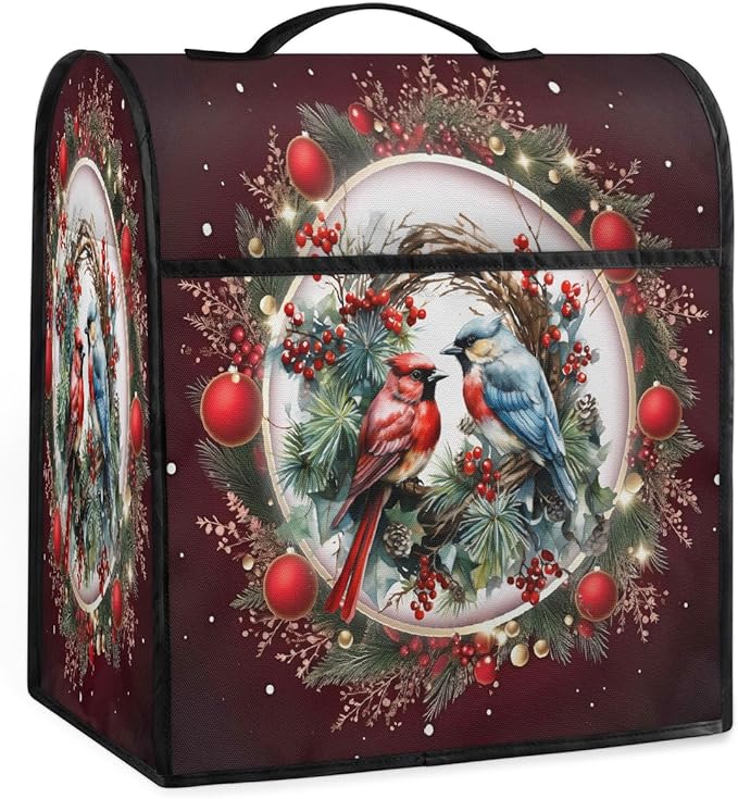 cfpolar Kitchen Aid Mixer Cover Compatible with 6-8 Quarts Christmas Ball Cardinal Stand Mixer Cover Kitchen Aid Mixers Accessories Appliance Organizer Bag Dust Covers with Zipper Pocket