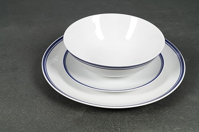 Café Stripe 12 Pc Dinnerware Set Blue