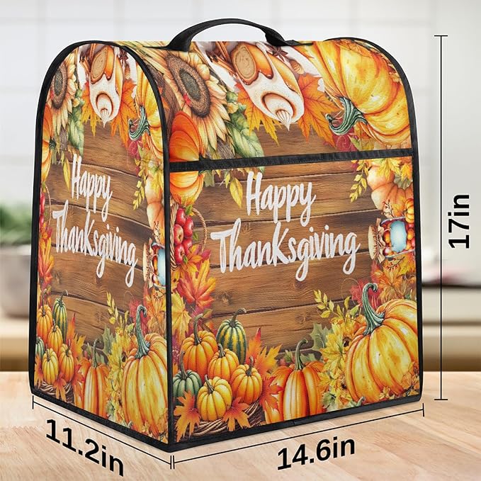 cfpolar Kitchen Aid Mixer Cover Compatible with 6-8 Quarts Thanksgiving Sunflower Pumpkin Stand Mixer Cover Kitchen Aid Mixers Accessories Appliance Organizer Bag Dust Covers with Zipper Pocket