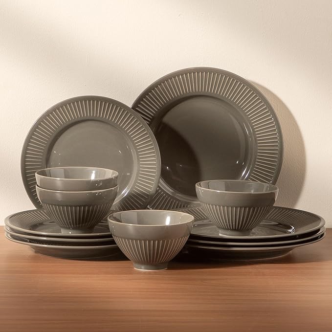 Dinnerware sets plates and bowls sets modern platesCeramic Dinnerware Sets12 Pieces Porcelain Lightweight PlatesScratch Resistant Dish Set (style - 14 4 - Set (12pcs))