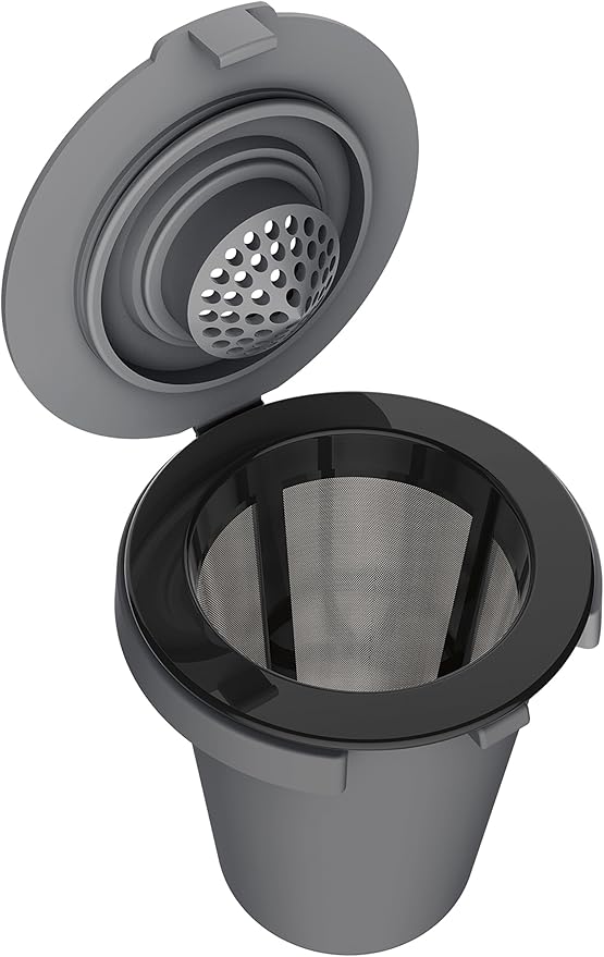 Cuisinart SS-5P1 Single Serve Brewer Coffemaker 40 oz Silver &amp HomeBarista Reusable Filter Cup Gray