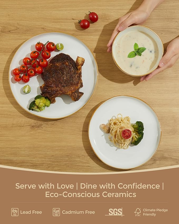 18 piece Stoneware Dinnerware Sets White