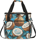 Coconuts Theme Coffee Maker Travel Bag for Keurig K-Mini/K-Mini Plus Insulated Waterproof Tote with Pockets for K-Cup Portable Single-Serve Brewer Case