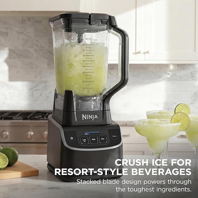 Ninja UltraCrush Professional Blender | 1000W XL 72-oz.* Pitcher | Total Crushing Technology | 3 Manual Speeds for Ice Crushing Smoothies Sauces &amp More | Full-Size Blender | Black | BP201