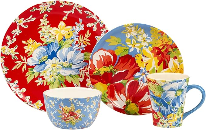 Certified International Blossom 16 Piece Dinnerware Set Serice for 4