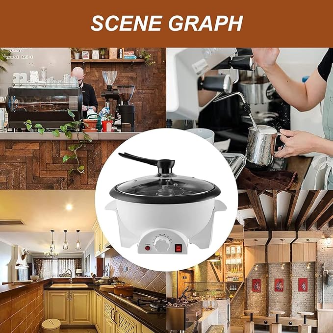 Food Burner Machine/Coffee Bean Maker With A Capacity Of 750G/Electric Coffee Roaster With Non-Stick Coating/Baking Coffee Raw Beans Tea(Temperature 0-240°C)