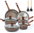 12Pcs Pots and Pans Set Nonstick Cookware Sets Non Stick Pots and Pan Set with Frying Pans Saucepans Steamer Silicone Shovel Spoon