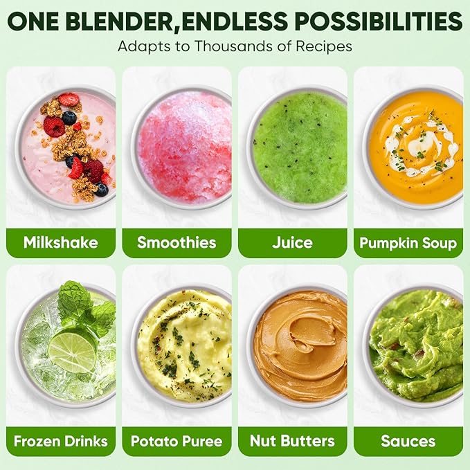 COZII Commercial Blender 2000 Peak Watt Countertop Blenders for Kitchen64 Oz Pitcher/21-Oz To-go Cup 7 Preset Programs for Ice Crush/Frozen Drinks/Nut Butter High Speed Dishwasher Safe