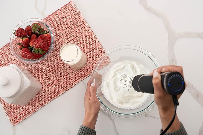 Blendtec Immersion Blender - Handheld Stick Blender Whisk and Food Processor - Includes 3 Attachments 20 oz BPA-Free Jar and Storage Tray - Stainless Steel