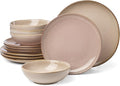 Oneida 897202 Organic Shades 12-Piece Dinnerware Set Service For 4 Unique Color May Vary Clay