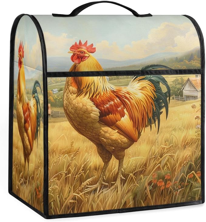 cfpolar Kitchen Aid Mixer Cover Compatible with 6-8 Quarts Rooster Farmhouse Animal Stand Mixer Cover Kitchen Aid Mixers Accessories Appliance Organizer Bag Dust Covers with Zipper Pocket