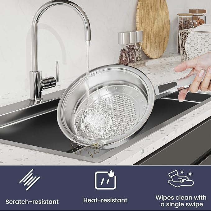 Stainless Steel Cookware Set 12-Piece Nonstick Stainless Steel Pan Set D5-Ply Base for Even Heating Dishwasher Safe Vented Glass Lids Heavy-Duty Especially for Home &amp Beginner Cooking
