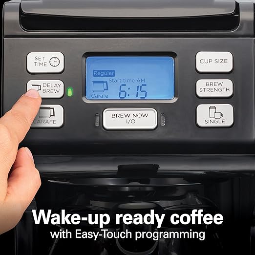 Hamilton Beach FlexBrew Trio 2-Way Coffee Maker Compatible with K-Cup Pods or Grounds Combo Single Serve &amp Full 12c Pot Black - Fast Brewing (49902JN)