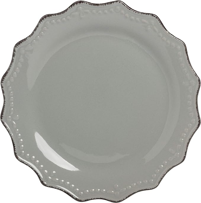 10 Strawberry Street Oxford Gray 24 Piece Dinnerware Set