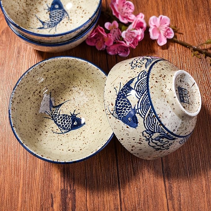 Ceramic Dinnerware Set of 84 Pieces 7 Inch Plates and 4 Pieces 4.45 Rice Bowls Dishwasher &amp Microwave Safe