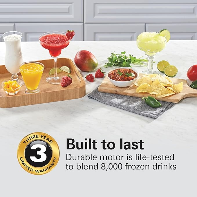Hamilton Beach Wave Crusher Blender For Smoothies With 40 Oz Glass Jar and 14 Functions Ice Sabre Blades &amp 700 Watts for Consistently Smooth Results Black + Stainless Steel (54221)