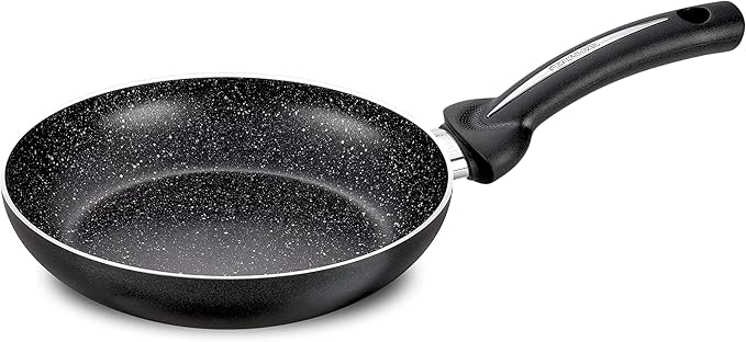 Pensofal Biostone Set 9 Pcs 2 Frypans 20-26Cm and 1 Pastasì 5 Lt Family and 1Saucepan 2 Handles 20Cm 1 Glass Lid 26Cm-Diameter 30 cm Aluminium Black