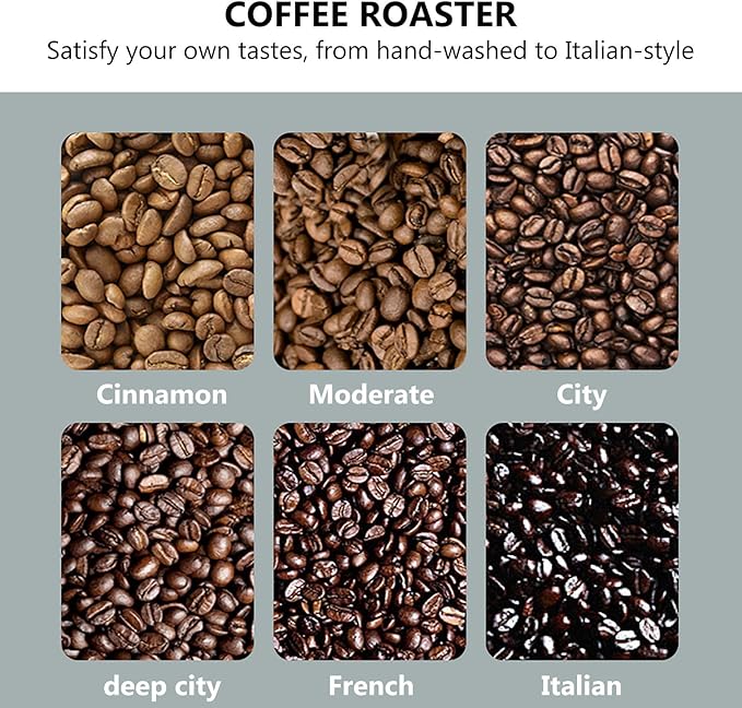 Coffee Roaster Machine Household Electric Coffee Bean Roaster with Speed Adjustable - Peanut Bean Roasting Machine for Home - 800g Capacity