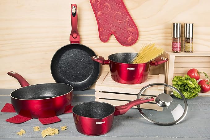 Excelsa Phoenix Set of 2 Frying Pans and 2 Saucepans Forged Aluminium with Non-Stick Coating