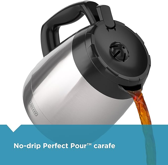 BLACK+DECKER 12-Cup Thermal Coffeemaker Black/Silver CM2035B