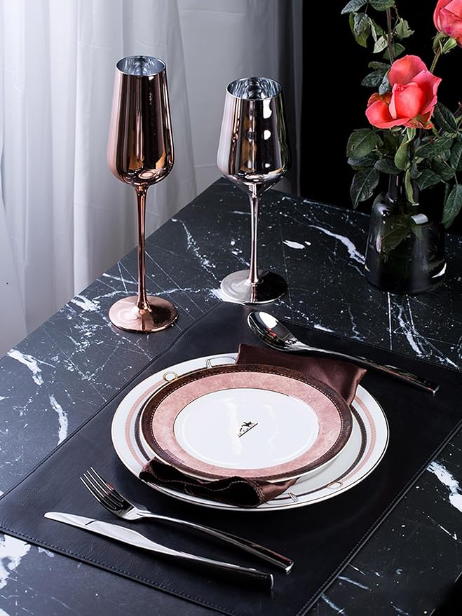 European Style Dinnerware Set Service for 6 Bone China Dinnerware Sets Unbreakable Porcelain Dinner Sets Coffee Cup and Saucer Tableware Set Steak Dinner Plates Dish Set belt