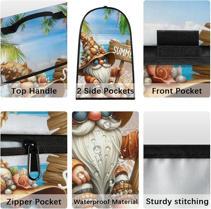 cfpolar Kitchen Aid Mixer Cover Compatible with 6-8 Quarts Summer Gnome Ocean Stand Mixer Cover Kitchen Aid Mixers Accessories Appliance Organizer Bag Dust Covers with Zipper Pocket
