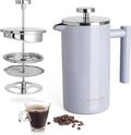 Mixpresso Light Blue Stainless Steel French Press Coffee Maker 26 Oz 770 ml Double Wall Insulated French Press Stainless Steel Easy Clean Tea Brewer Easy Press Durable Metal Coffee Press