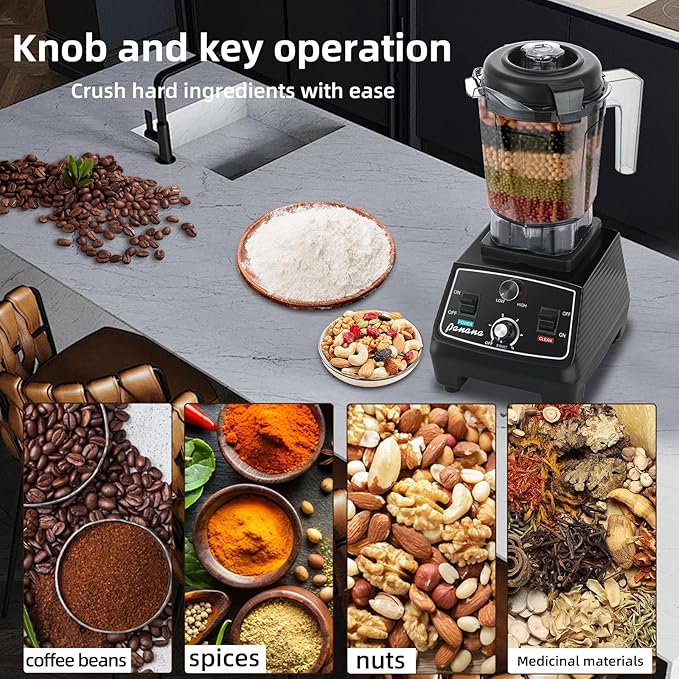 Panana Professional Countertop Blender 1400W for Shakes and Smoothies Home &amp Commercial With Timer and Speed Control 68oz BPA-Free Dishwasher Safe