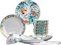 Fine Bone China Dinnerware Set Porcelain &amp Ceramic Dinnerware Sets Bone Stoneware &amp Ceramic Cookware Tableware Set Includes Dinner Plates|Spoons|Pasta Bowls (30PCS * 6-Person Set)