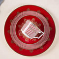 European Style Dinnerware Set Service for 2 Bone China Dinnerware Sets Unbreakable Porcelain Dinner Sets Coffee Cup and Saucer Tableware Set Steak Dinner Plates Dish Set Red Radiant Gold-3