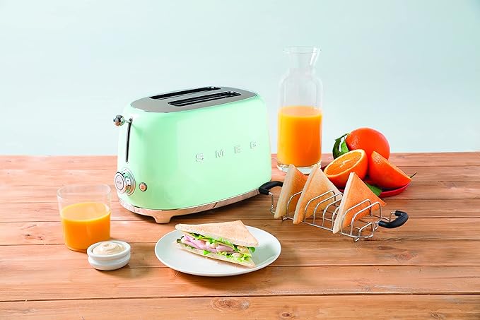 Smeg Retro Drip Coffee Machine and 2-Slice Toaster Bundle (Pastel Green)