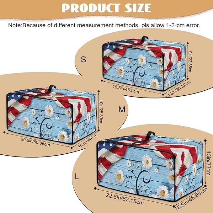 Doojoayie American Flag Toaster Oven Cover Daisy Print 4 Slice Bread Machine Dust Protector Universal Fit Dust-proof &amp Stain Resistant Covers for Kitchen Appliance Protection