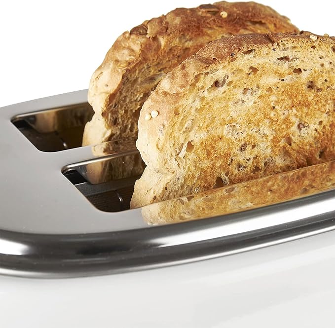 Haden Dorset 2 Slice Extra Wide Slot Toaster with Cool Touch Exterior Removable Crumb Tray and 6 Variable Browning Control Ivory