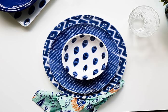 VIETRI Santorini Blue Pasta Bowls