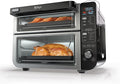 Ninja DCT451 12-in-1 Smart Double Oven with FlexDoor Thermometer FlavorSeal Smart Finish Rapid Top Convection and Air Fry Bottom  Stainless Steel