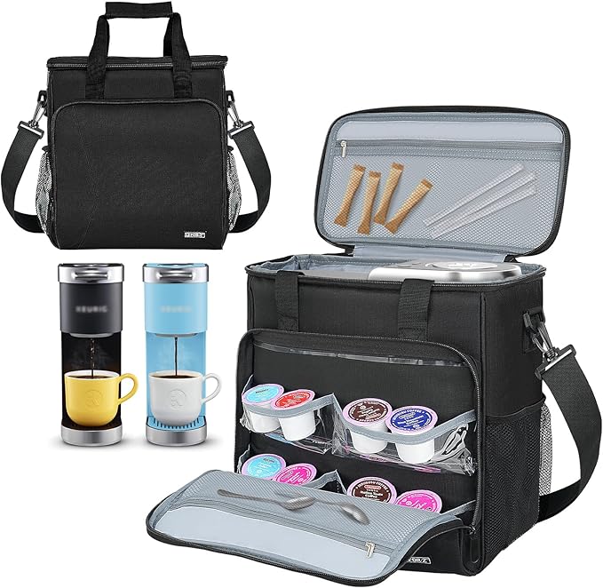Travel Coffee Maker Carrying Bag Compatible with Keurig K-Mini or K-Mini Plus Single Serve Coffee Maker Portable Storage Bag with Shoulder Strap(Patented Design)