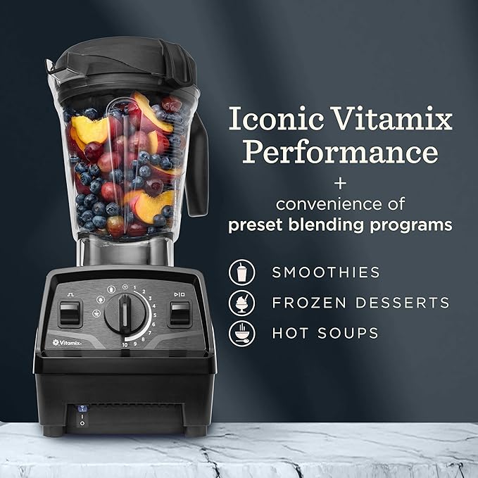 Vitamix Explorian with Programs Three Blending Programs Professional-Grade Blender for Smoothies and More Self-Cleaning Kitchen Appliance 64 Oz Container Slate (Renewed Premium)
