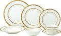 Lorren Home Trends 28 Piece Sonia Collection Dinnerware Set Gold